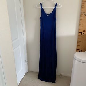 Sleeveless Ombré Blue Jersey Tank Dress